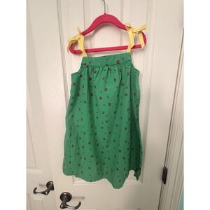 Hanna Andersson Green Tulip & Bee Shift Dress Girl's Size 120